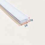 پروفیل سیلیکونی کاور لبه دار 20*10