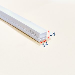 پروفیل سیلیکونی بدون لبه افقی (خم از رو) 14*14