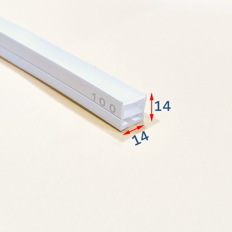 پروفیل سیلیکونی بدون لبه افقی (خم از رو) 14*14