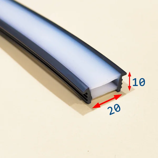 3پروفیل سیلیکونی کاور لبه دار دور مشکی 20_10 3پروفیل سیلیکونی کاور لبه دار دور مشکی 20_10