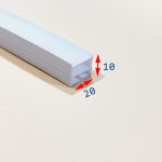 پروفیل سیلیکونی بدون لبه افقی (خم از رو) 20*10