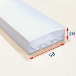 پروفیل سیلیکونی بدون لبه افقی دو لاین 50*20