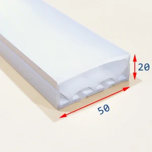 پروفیل سیلیکونی بدون لبه افقی دو لاین 50*20
