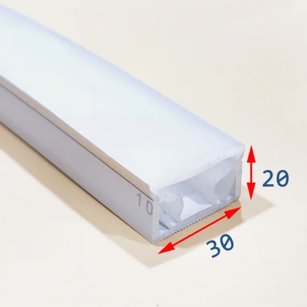 پروفیل سیلیکونی بدون لبه عمودی (خم پهلو) 30*20